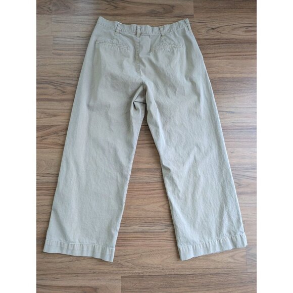 Pistola Wide Leg Pants 30 High Rise Tan Cotton Pleated Khakis Sesame A4 - Picture 5 of 13